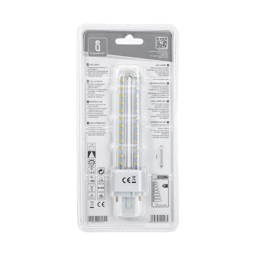 Lâmpada LED G24D-3/12W/230V 4000K - Aigostar