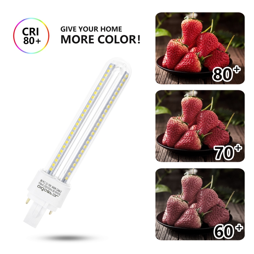 Lâmpada LED G24D-3/15W/230V 6500K - Aigostar