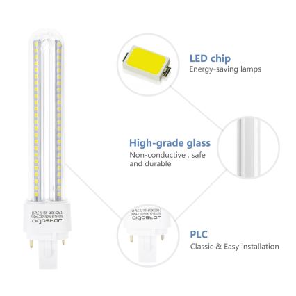 Lâmpada LED G24D-3/15W/230V 6500K - Aigostar