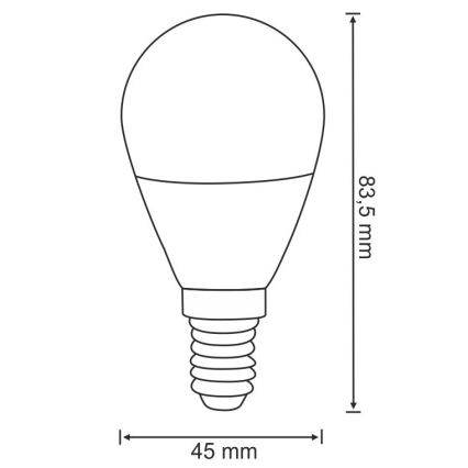 Lâmpada LED G45 E14/3,5W/230V 3000K