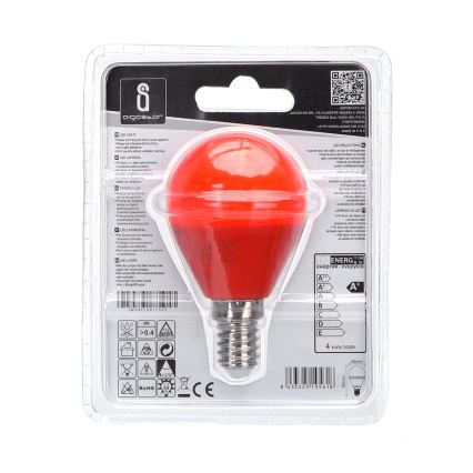 Lâmpada LED G45 E14/4W/230V laranja - Aigostar