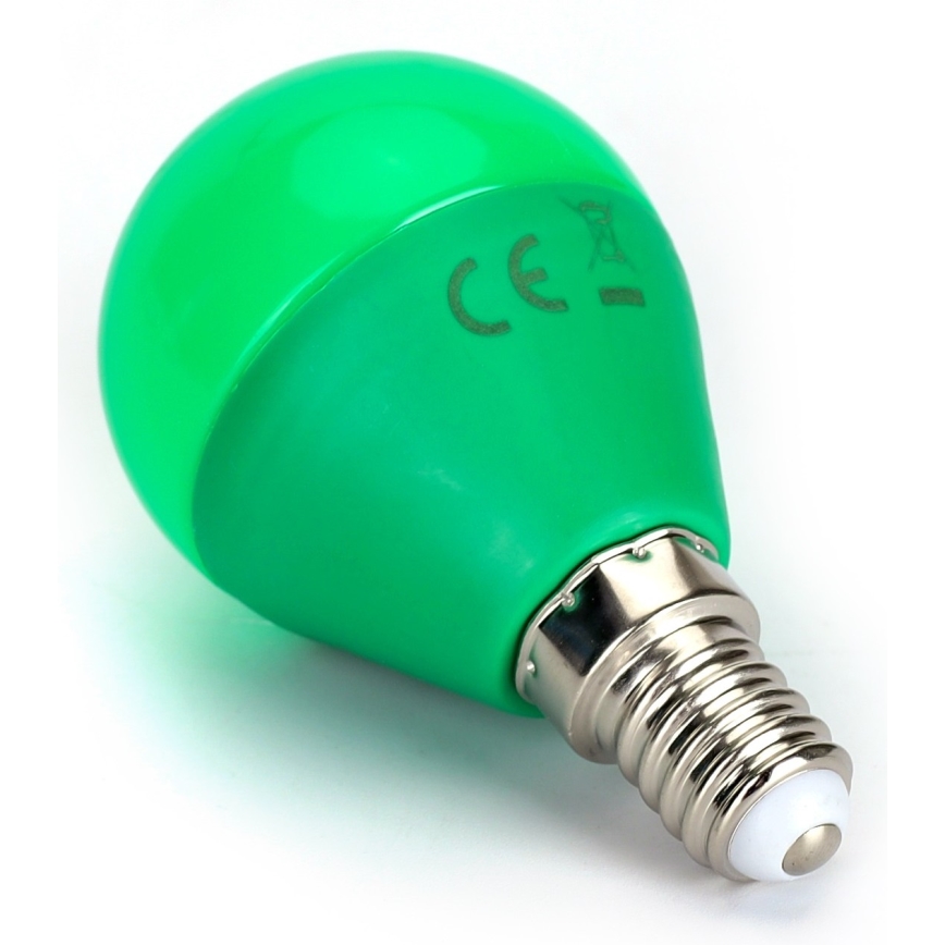 Lâmpada LED G45 E14/4W/230V verde - Aigostar