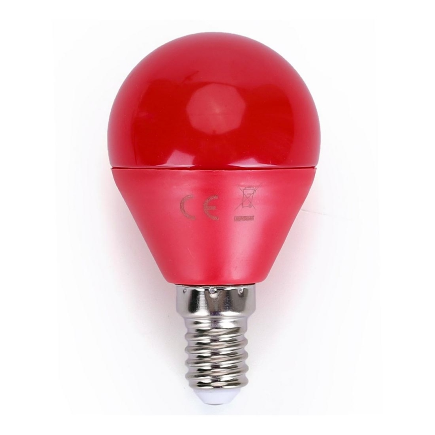 Lâmpada LED G45 E14/4W/230V vermelha - Aigostar