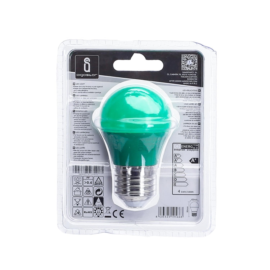 Lâmpada LED G45 E27/4W/230V verde - Aigostar