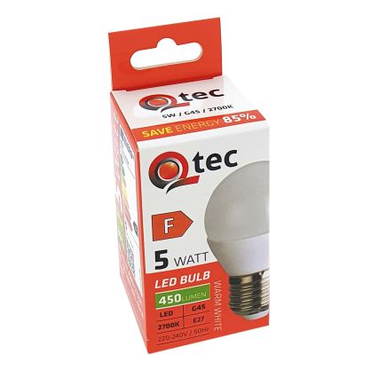 Lâmpada LED G45 E27/5W/230V 2700K