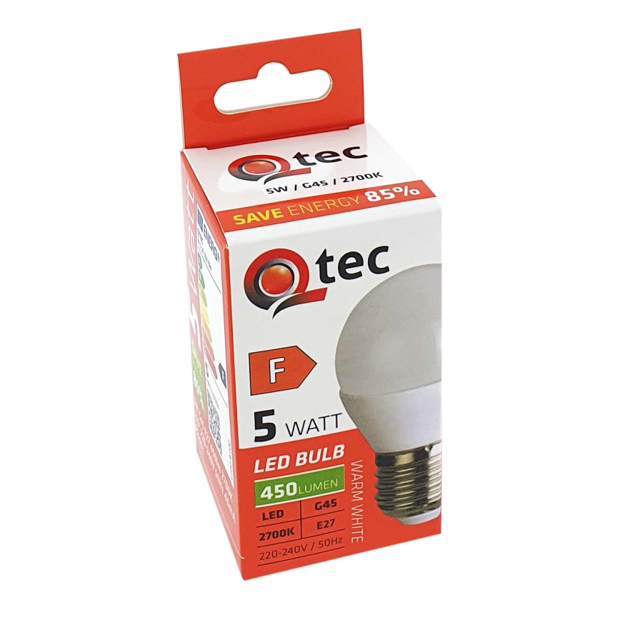 Lâmpada LED G45 E27/5W/230V 2700K