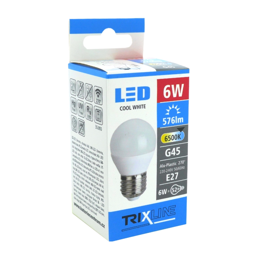 Lâmpada LED G45 E27/6W/230V 6500K