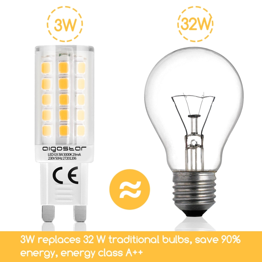 Lâmpada LED G9/3W/230V 3000K - Aigostar