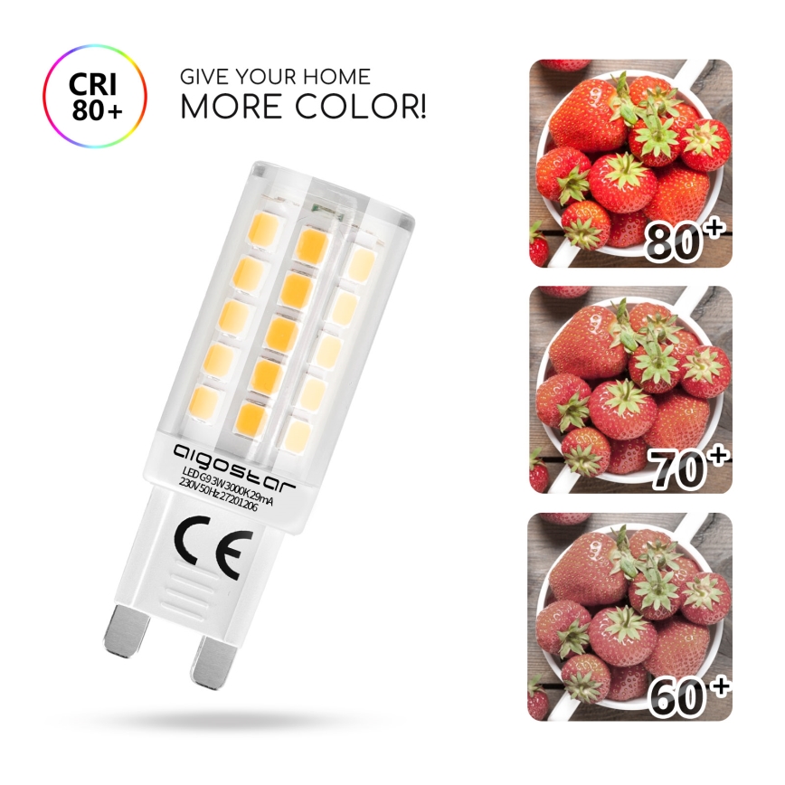 Lâmpada LED G9/3W/230V 3000K - Aigostar