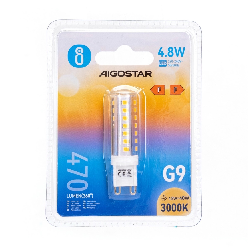 Lâmpada LED G9/4,8W/230V 3000K - Aigostar