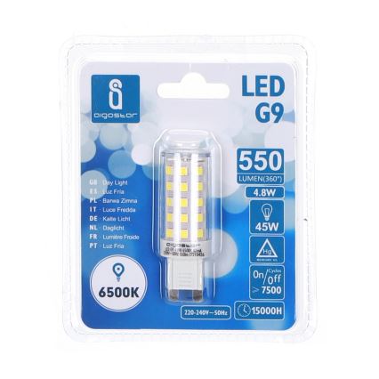 Lâmpada LED G9/4,8W/230V 6500K - Aigostar