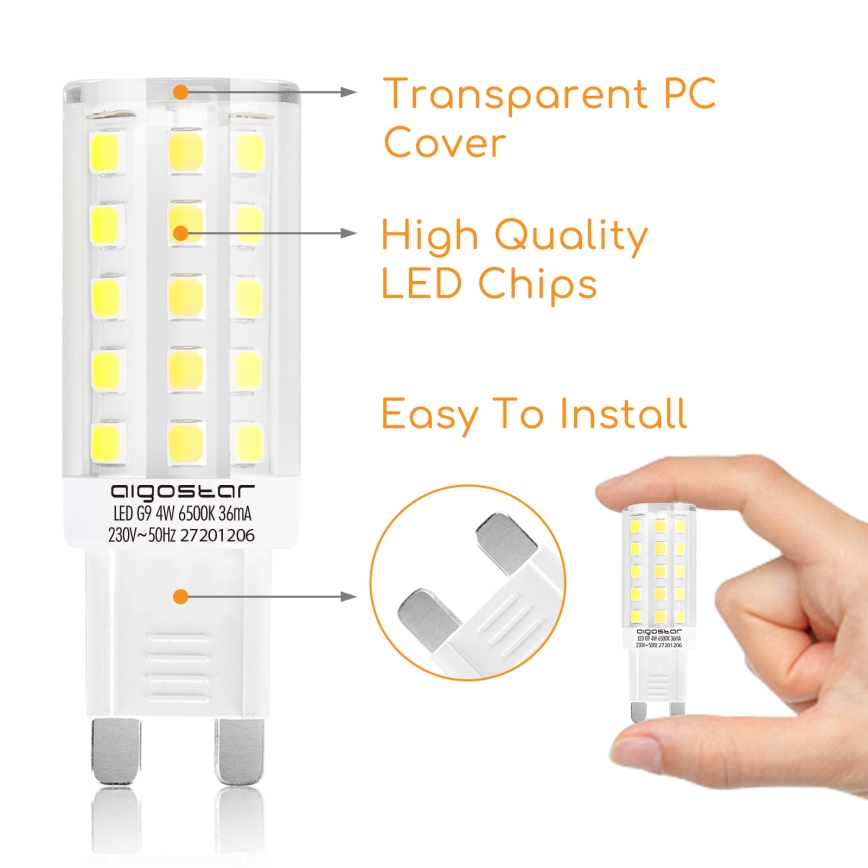 Lâmpada LED G9/4W/230V 6500K - Aigostar