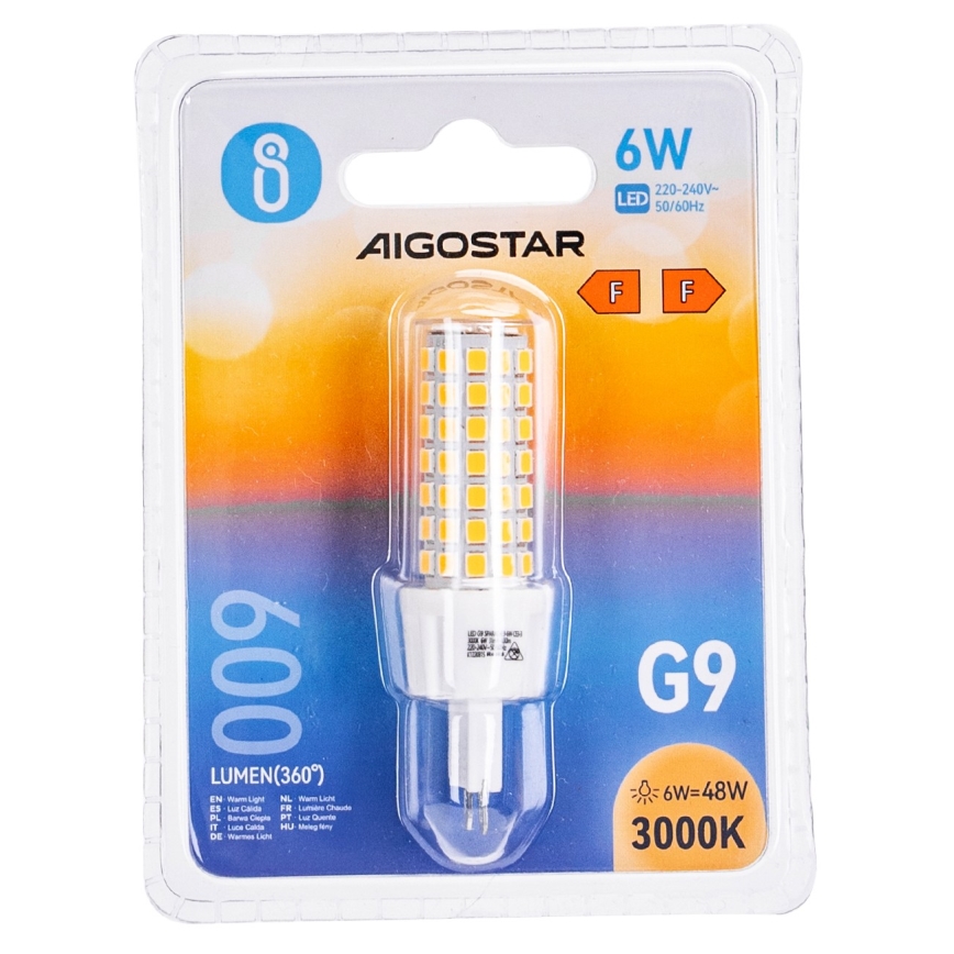 Lâmpada LED G9/6W/230V 3000K - Aigostar
