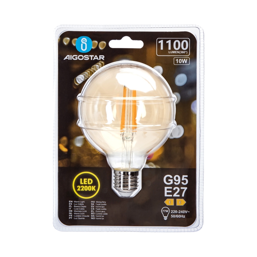 Lâmpada LED G95 E27/10W/230V 2200K - Aigostar