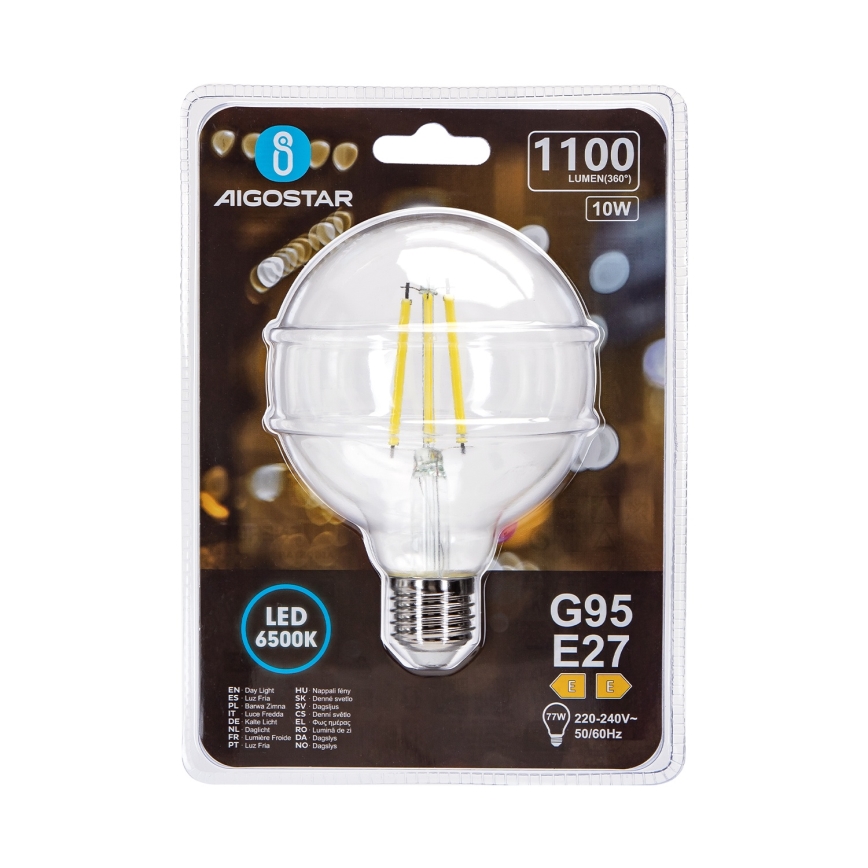 Lâmpada LED G95 E27/10W/230V 6500K - Aigostar