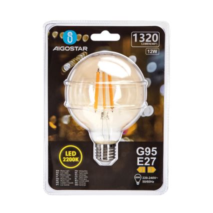 Lâmpada LED G95 E27/12W/230V 2200K - Aigostar