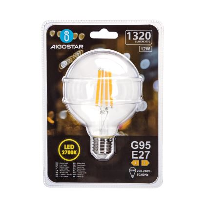 Lâmpada LED G95 E27/12W/230V 2700K - Aigostar