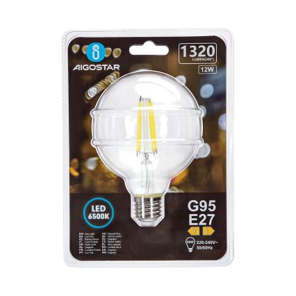 Lâmpada LED G95 E27/12W/230V 6500K - Aigostar