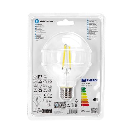 Lâmpada LED G95 E27/12W/230V 6500K - Aigostar
