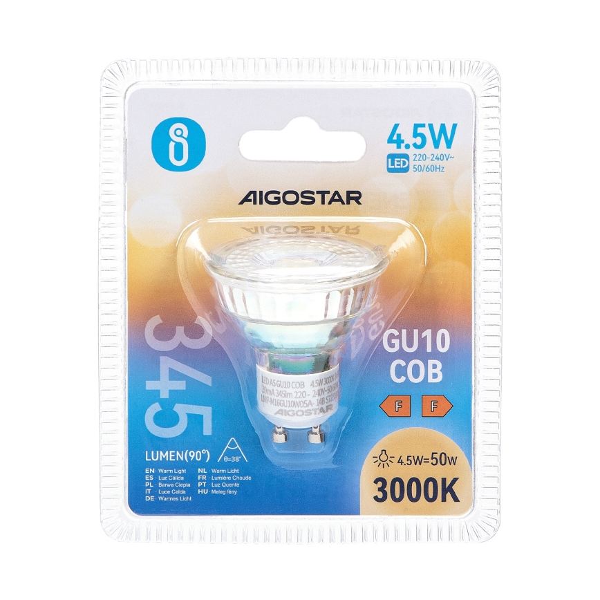 Lâmpada LED GU10/4,5W/230V 3000K - Aigostar