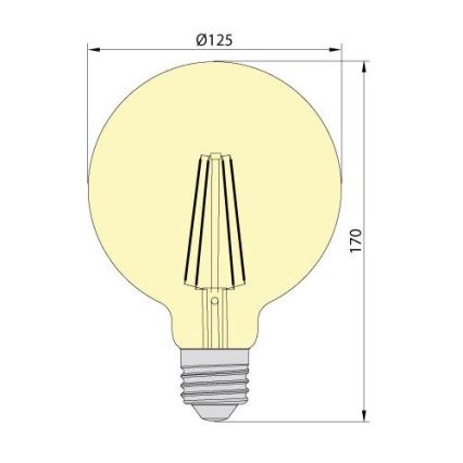 Lâmpada LED LEDSTAR AMBER G125 E27/8W/230V 2200K