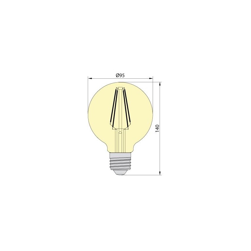 Lâmpada LED LEDSTAR AMBER G95 E27/8W/230V 2200K