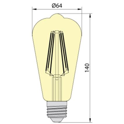 Lâmpada LED LEDSTAR AMBER ST64 E27/10W/230V 2200K