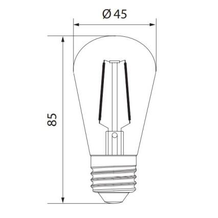 Lâmpada LED LEDSTAR CLASIC ST45 E27/2W/230V 3000K