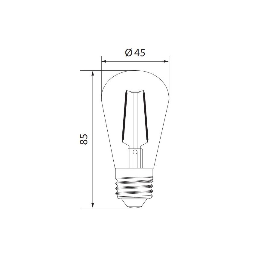 Lâmpada LED LEDSTAR CLASIC ST45 E27/2W/230V 3000K