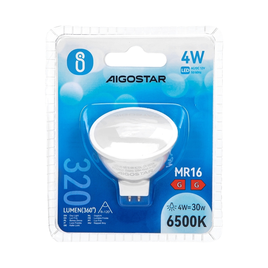 Lâmpada LED MR16 GU5,3/4W/12V 6500K - Aigostar