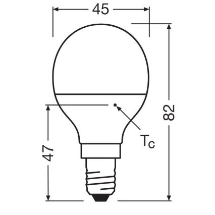 Lâmpada LED P40 E14/4,9W/230V 2700K - Osram