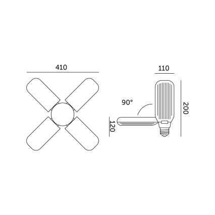 Lâmpada LED para crescimento de plantas VITABLOOM E27/40W/230V 1200K - Brilagi