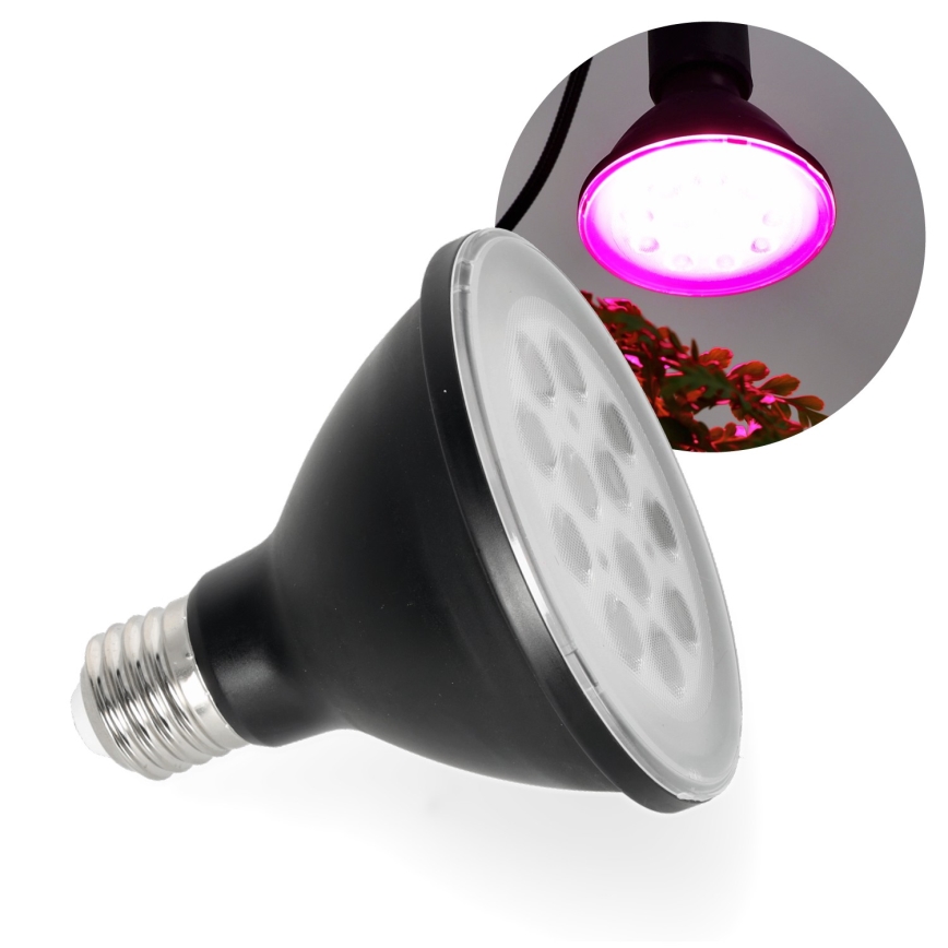 Lâmpada LED para crescimento de plantas VITABLOOM E27/9W/230V 1200K preto - Brilagi