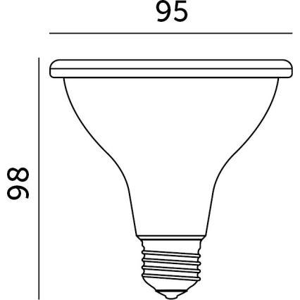 Lâmpada LED para crescimento de plantas VITABLOOM E27/9W/230V 1200K preto - Brilagi