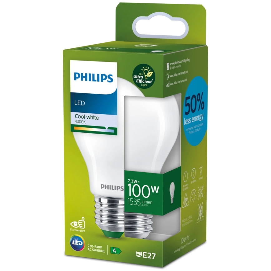 Lâmpada LED Philips A60 E27/7,3W/230V 4000K