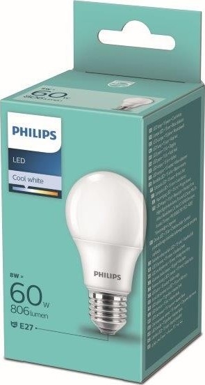 Lâmpada LED Philips A60 E27/8W/230V 4000K