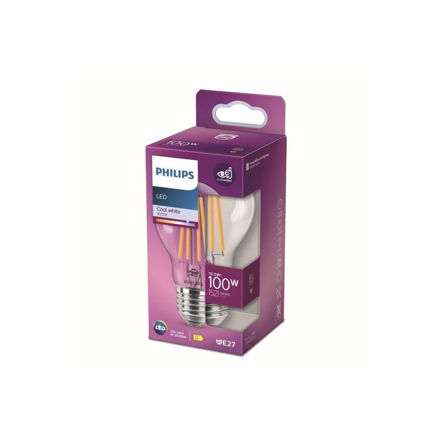 Lâmpada LED Philips E27/10,5W/230V 4000K