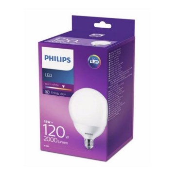 Lâmpada LED Philips G120 E27/18W/230V 2700K