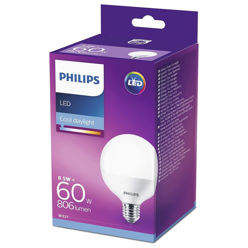 Lâmpada LED Philips G95 E27/8,5W/230V 6500K