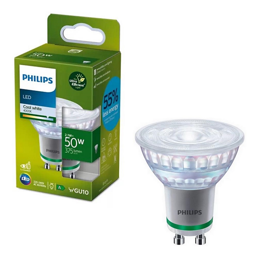 Lâmpada LED Philips PAR16 GU10/2,1W/230V 4000K
