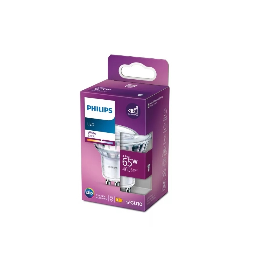 Lâmpada LED Philips PAR16 GU10/4,9W/230V 3000K