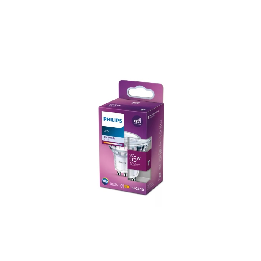 Lâmpada LED Philips PAR16 GU10/4,9W/230V 4000K
