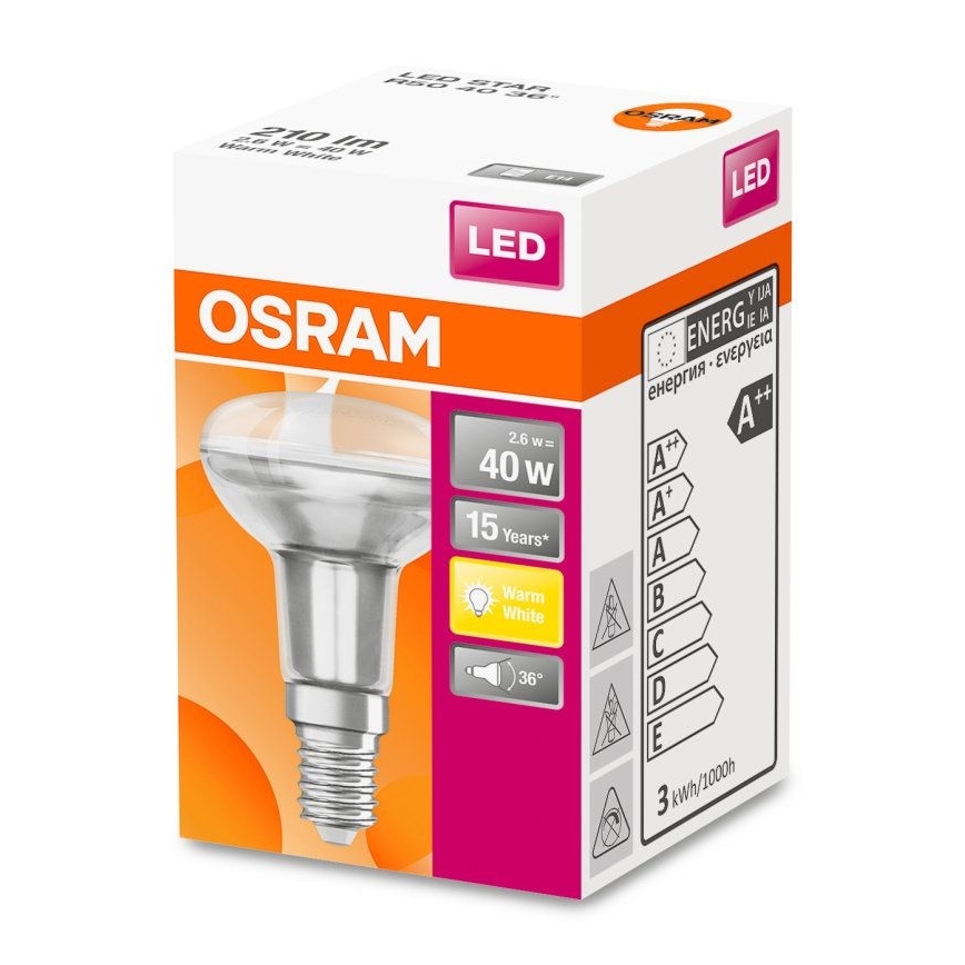 Lâmpada LED R50 E14/2,6W/230V 2700K - Osram