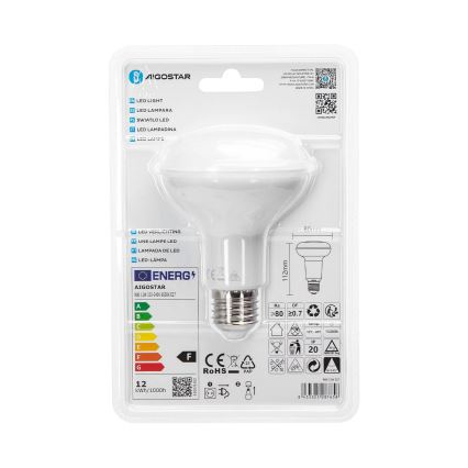 Lâmpada LED R80 E27/12W/230V 6500K - Aigostar