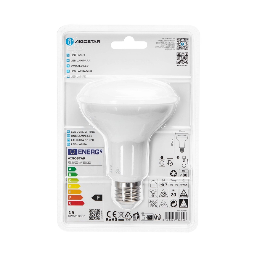 Lâmpada LED R90 E27/15W/230V 6500K - Aigostar