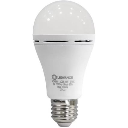 Lâmpada LED RECHARGEABLE A60 E27/8W/230V 2700K - Ledvance