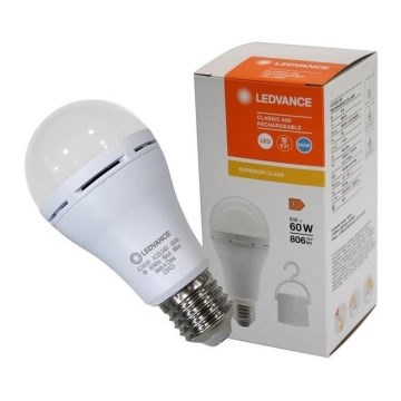 Lâmpada LED RECHARGEABLE A60 E27/8W/230V 6500K - Ledvance