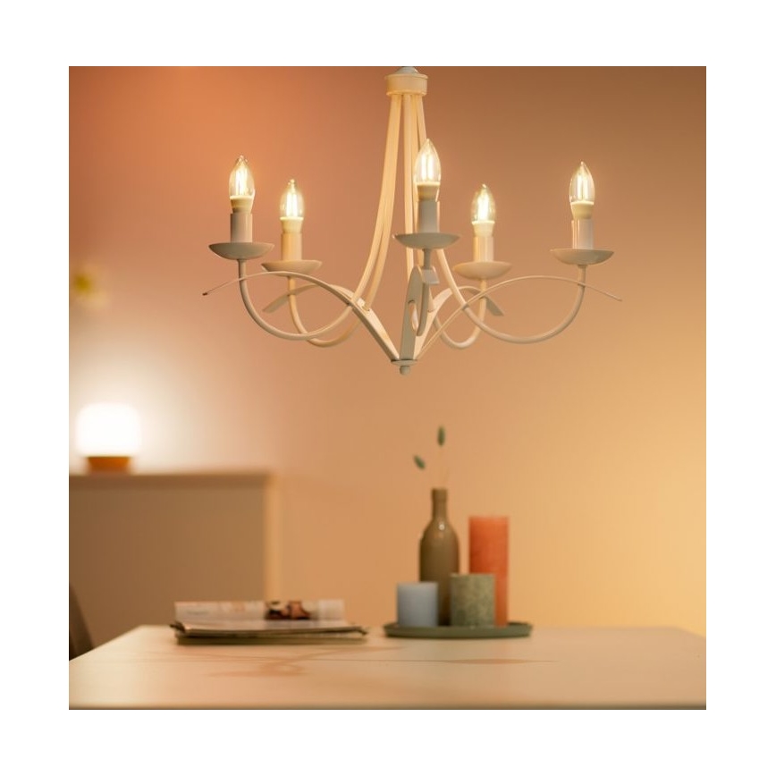 Lâmpada LED Regulável FILAMENT C35 E14/4,9W/230V 2700-6500K CRI 90 Wi-Fi - WiZ