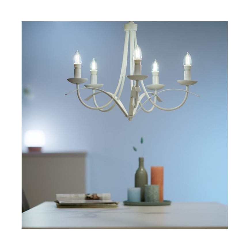 Lâmpada LED Regulável FILAMENT C35 E14/4,9W/230V 2700-6500K CRI 90 Wi-Fi - WiZ