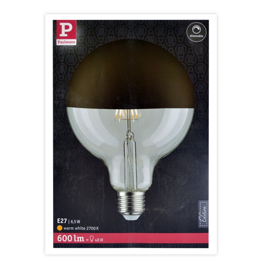 Lâmpada LED regulável com uma entrada esférica espelho E27/6,5W/230V 2700K - Paulmann 28679